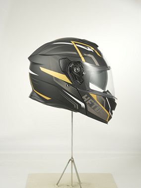 Шлем модуляр HETOSHI FF935 Shogun цв.Черно-бело-золотой  Матовый р.XXL